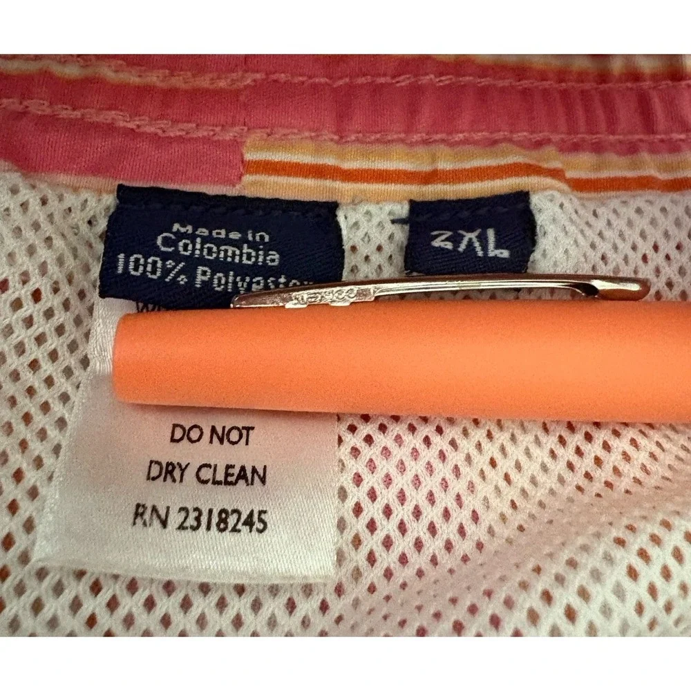 Vineyard Vines Swim Shorts Trunks 2XL XXL Striped Pink Orange Lined Beach Pocket